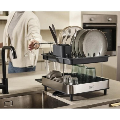 Kệ úp chén bát 2 tầng Joseph Joseph 851647 Excel Steel (Grey) Hàng chính hãng