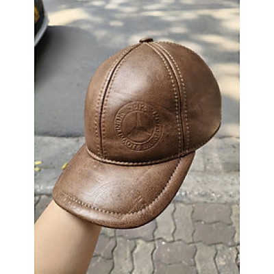 Mũ/ Nón lưỡi trai nam da bò cao cấp BHY2103 phom cứng rộng, có che tai. Nón da thu đông