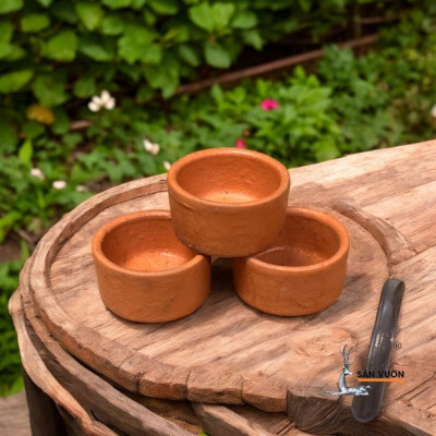 Đế Nến Gốm Đất Nung Mini 3x2cm