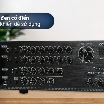 Amply Karaoke Bluetooth Công Suất Lớn 500W Zenbos Z2600, 8 Sò(Hàng Chính Hãng)