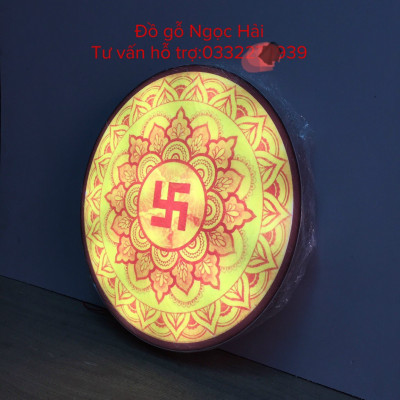 Combo bộ bàn thờ chung cư kt 107cm + ám khói + đèn led ốp hậu bàn thờ 