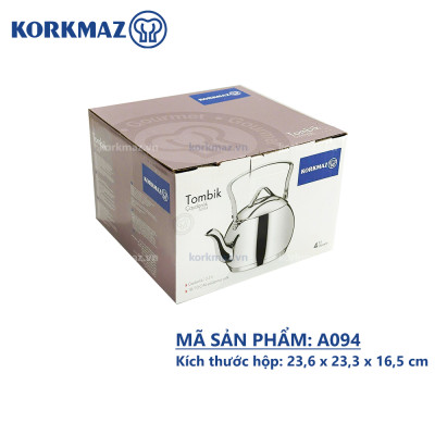 Ấm inox 18/10 Korkmaz Tombik 3.5 lít