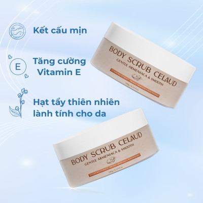 Combo kem dưỡng trắng da body và tẩy tế bào chết Celaud