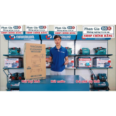 [chính hãƞg] Máy Hút Bụi Công Nghiệp 30L NAKAWA - Công Suất 1600W - Motor Dây Đồng (Bảo Hành 1 Năm)