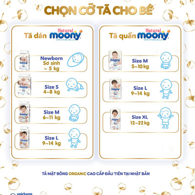 [Combo 2 Bịch Liền Size] - Tã Bỉm Moony Natural Bông Organic