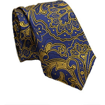 Cà Vạt Nam Titishop CVN078 (145 x 6 cm) - Xanh Phối Vàng