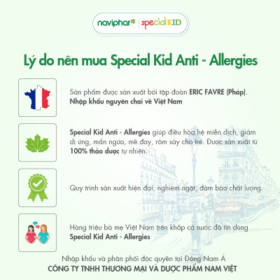 TPBVSK Special Kid Anti-Allergies - Hỗ trợ làm giảm các triệu chứng của dị ứng mẩn ngứa, nổi mề đay (125ml) [Siro – Nhập khẩu Pháp]
