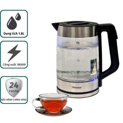 Ấm đun siêu tốc Thủy tinh Mitomo ST-220 dung tích 1.8L Hàng chính hãng