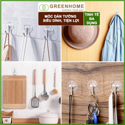 Móc dán tường, treo tường D6xR6cm chịu lực tốt, treo vật trang trí phòng khách, đồ dùng nhà bếp,phòng tắm