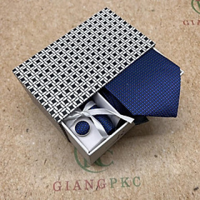 Cà vạt nam trung niên tự thắt 8cm hộp quà tặng cao cấp Giangpkc H2216