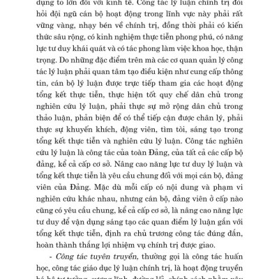 Công tác tư tưởng và những vấn đề đặt ra với công tác tư tưởng trong thời kỳ phát triển mới của đất nước ( Xuất bản lần thứ hai có chỉnh sửa)
