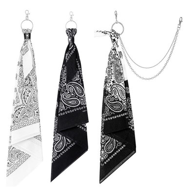 Sét 4 món{Khăn+Đai+Móc treo+Xích} Chain quần jean - Khăn bandana streetwear - Đai da kẹp khăn - Móc tròn treo khăn