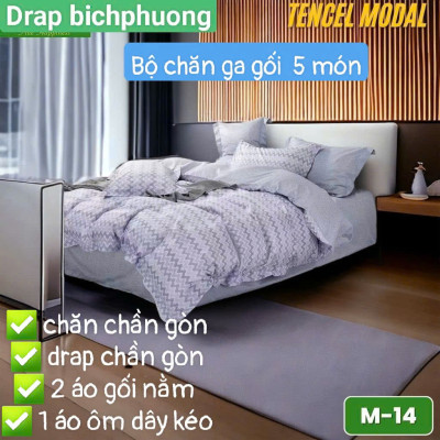 Bộ Chăn Ga Gối Tencel Modal Cao Cấp/ Chất Liệu Siêu Mềm Mịn Mát An Toàn Với Mọi Làn Da.
