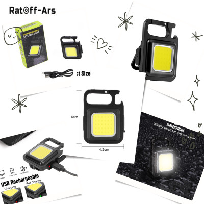 Đèn LED Mini Móc Khóa - Đèn Pin COB - Đèn Pin Dã Ngoại - Sạc Type C Tiện Dụng