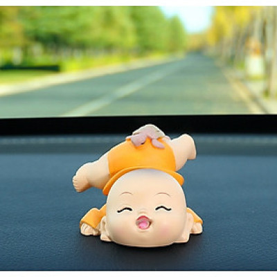 Tượng Chú Tiểu Tĩnh Tâm An Nhiên Trang Trí Xe Hơi Nhà Cửa Văn Phòng Decor_ Hàng chính hãng