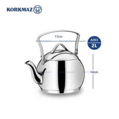 Ấm inox 18/10 Korkmaz Tombik 2 lít