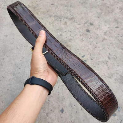 Dây nịt da bụng cá sấu liền tấm 4cm H29N1