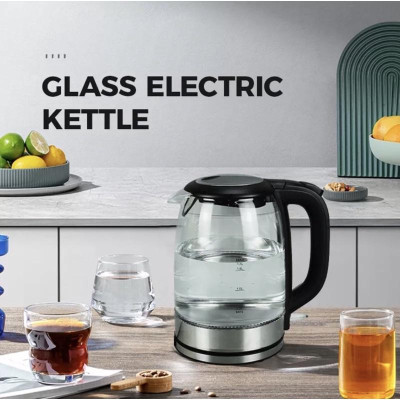 Günter & Hauer Bình Đun Siêu Tốc Bình Trà Điện Thủy Tinh 17L LED Dây Đèn Vòng Xanh - Hàng chính hãng