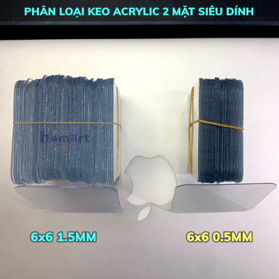 Miếng Keo Acrylic Siêu Dính 2 mặt Trong Suốt 2 Lớp Keo Dày 1.5mm Dán Tường Chống Thấm Nước Tiện Lợi