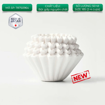 Giấy lọc 50 tờ hình tròn Wave cho phễu kalita 155 185 ORIGAMI