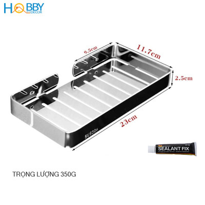 Kệ đựng xà phòng loại lớn inox 304 dán tường Hobby Home Decor SB6