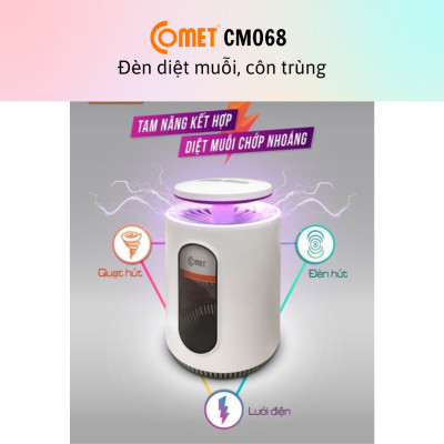 Đèn diệt muỗi đa năng 3 trong 1 Quạt-Lưới điện-Tia cực tím Comet CM068 – Hàng chính hãng