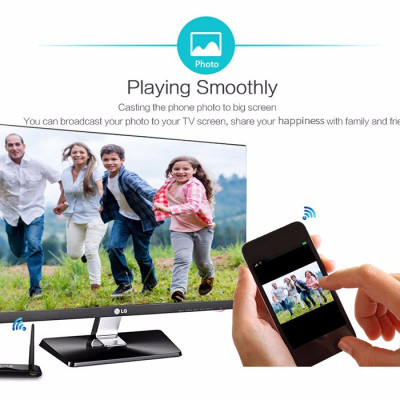 Thiết bị HDMI không dây Wecast E3 - Thiết bị kết nối điện thoại với tivi, máy chiếu. WECAST E3 Dlna Airplay Wifi Display Miracast Tv Dongle Hdmi Receiver Mini Android Tv Stick Full Hd Rk3036 With External Ăng ten - Hàng Chính Hãng