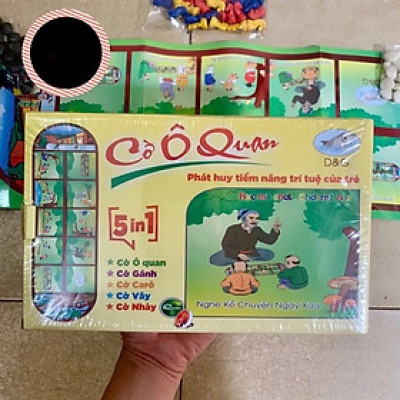 Cờ Ô Quan Hộp Giấy Lớn 5 Trong 1 - Cờ Ô Quan - Cờ Gánh - Cờ Caro - Cờ Vây - Cờ Nhảy Trò Chơi Trí Tuệ