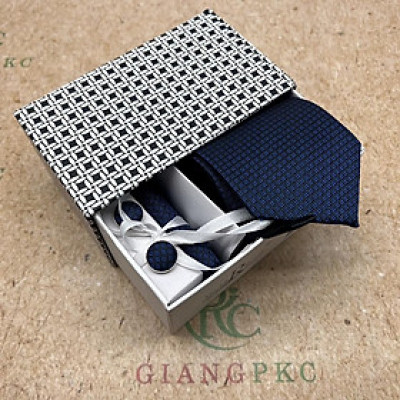 Cà vạt nam trung niên tự thắt 8cm hộp quà tặng cao cấp Giangpkc H2225