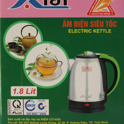 Bình Ấm Điện Siêu Tốc Aidi ST-09 (1,8 lít) - Màu Ngẫu Nhiên - Hàng Chính Hãng