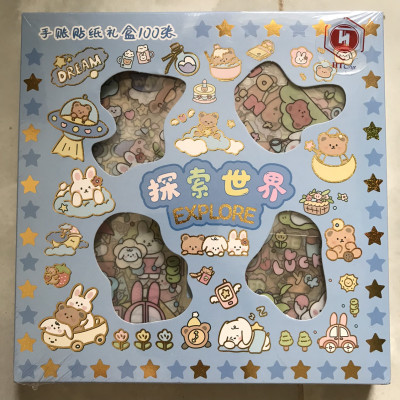 Hộp 100 Tấm Sticker, Hình Dán Sticker Các Mẫu Trang Trí Sổ Tay, Cặp, Hộp Bút, Laptop, Điện Thoại