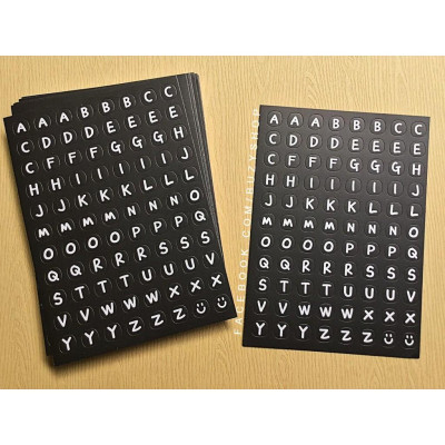 (02 tấm) sticker chữ và số trang trí thiệp, scrapbook, sổ tay