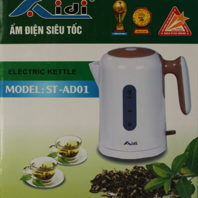 Bình Ấm Điện Siêu Tốc Nhựa AIDI ST-AD01 (1,8 lít) - Màu Ngẫu Nhiên - Hàng Chính Hãng
