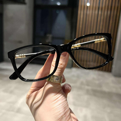 Kính mắt nam nữ dáng unisex vuông bầu gọng nhựa đen cao cấp