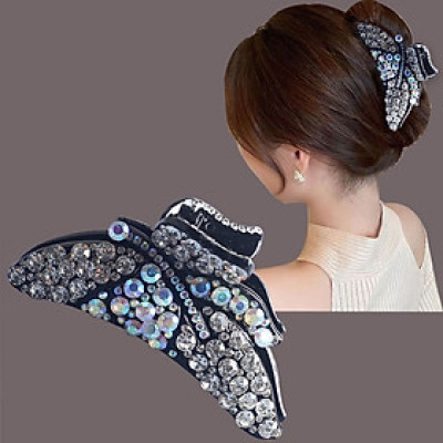 Kẹp Tóc Sau Hình Chiếc Lá Đính Đá - Phụ Kiện Sang Trọng Cho Nét Đẹp Quý Phái Dành Cho Người Yêu Thương