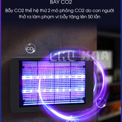 Đèn bắt muỗi, đèn diệt côn trùng, máy diệt ruồi tự động bằng sóng ánh sáng, máy bắt muỗi có lưới bảo vệ an toàn, sử dụng tại nhà, cơ quan trường học, quán ăn