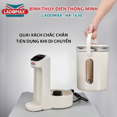 Ấm siêu tốc thông minh điều chỉnh nhiệt độ Ladomax HA1630, dung tích 3L, chế độ Đun Sôi Khử Clo, Hàng chính hãng