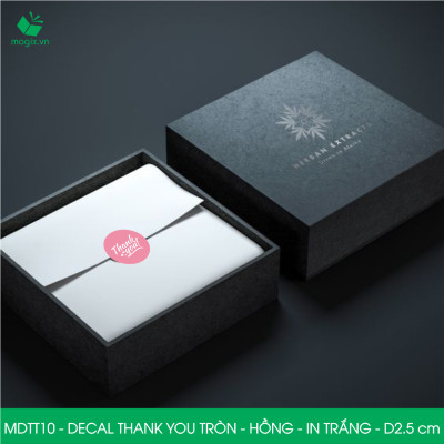 MDTT10 - D2.5cm - 1000 Sticker Thank you, decal Thank you tròn dán hộp carton, tem cám ơn, nhãn dán cảm ơn trang trí gói hàng