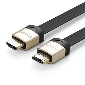 Ugreen UG10263HD123TK 5M màu Đen Cáp tín hiệu HDMI chuẩn 2.0 cáp dẹt đầu bọc hợp kim - HÀNG CHÍNH HÃNG