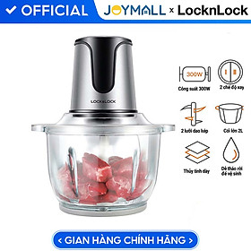 Máy Xay Thịt 2 Lưỡi Dao Kép Lock&Lock EJM171 (2 Lít - 300W) - Hàng Chính Hãng