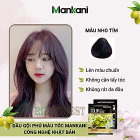 Gói Dầu Gội Nhuộm Tóc, Phủ Bạc Thảo Dược Mankani [Gói 25ml - Nho Tím]
