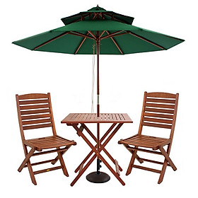 Bộ Bàn Gorontalo 2 Ghế Xếp Sumur IBIE NS4013A (70 x 70 x 72 cm) - Nâu