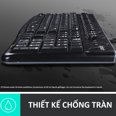 Bộ bàn phím và chuột máy tính có dây Logitech B100/ K120- Hàng chính hãng