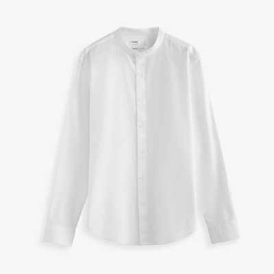 Áo Sơ Mi Nam Oxford Cổ Trụ màu Trắng ROUTINE Form Fitted - 10S24SHL006CR1 | ROUTINE CÀ MAU