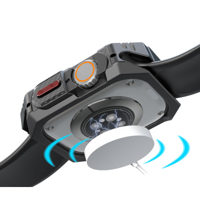 Ốp Case Armor Vân Carbon cho Apple Watch Ultra 1/2 49mm - Hàng Chính Hãng