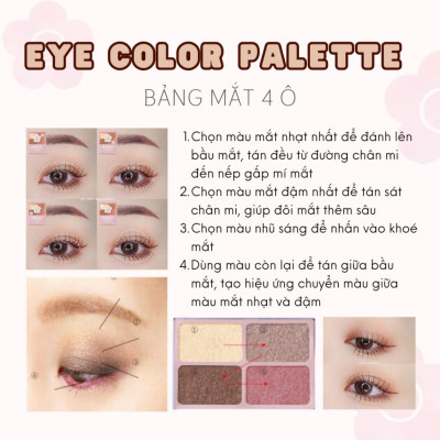 Bảng Phấn Mắt Daisy Doll Nhật Bản Siêu Bền Màu Với 4 Màu Trang Điểm Đa Chức Năng Phấn Má Hồng Phấn Bắt Sáng 5.1g