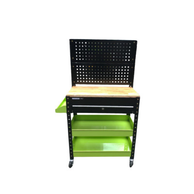 XE ĐẨY DỤNG CỤ 1 NGĂN KÉO CÓ MẶT BÀN GỖ VÀ TẤM TREO