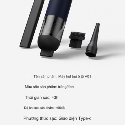Máy hút bụi ôtô V01 4000Pa Youpin Sothing, gọn nhẹ cầm tay, pin sạc tiện dụng, bộ lọc Hepa cao cấp, hoạt động êm ái - Hàng nhập khẩu