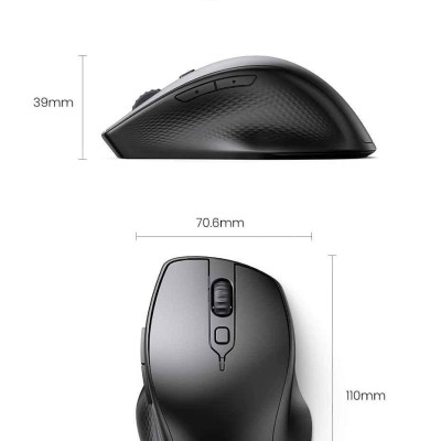 Ugreen UG90395MU101TK 4000Dpi Chuột không dây + Bluetooth Ergonomic có 5 chế độ bấm Màu Đen - HÀNG CHÍNH HÃNG