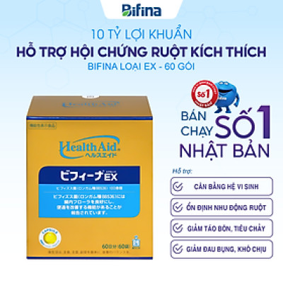 Men vi sinh Bifina Nhật Bản - Dành cho người hội chứng ruột kích thích, viêm đại tràng co thắt - Loại EX hộp 60 gói